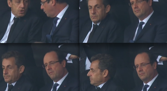 Sarkozy VS Hollande aux funérailles de Mandela