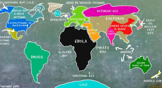 La carte du monde vue par les américains :