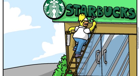 Troll Homer au Starbucks