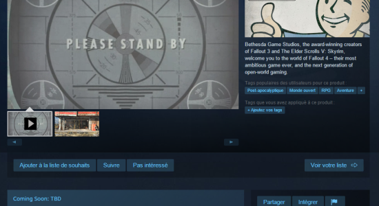 Précommande de Fallout 4 sur Steam