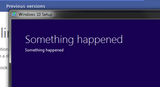 Le message d'erreur de Windows 10