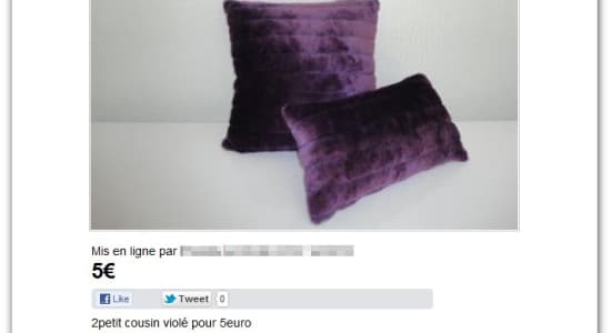 A vendre : Petit coussin violet