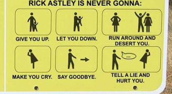 Attention traversée de Rick Astley fréquente