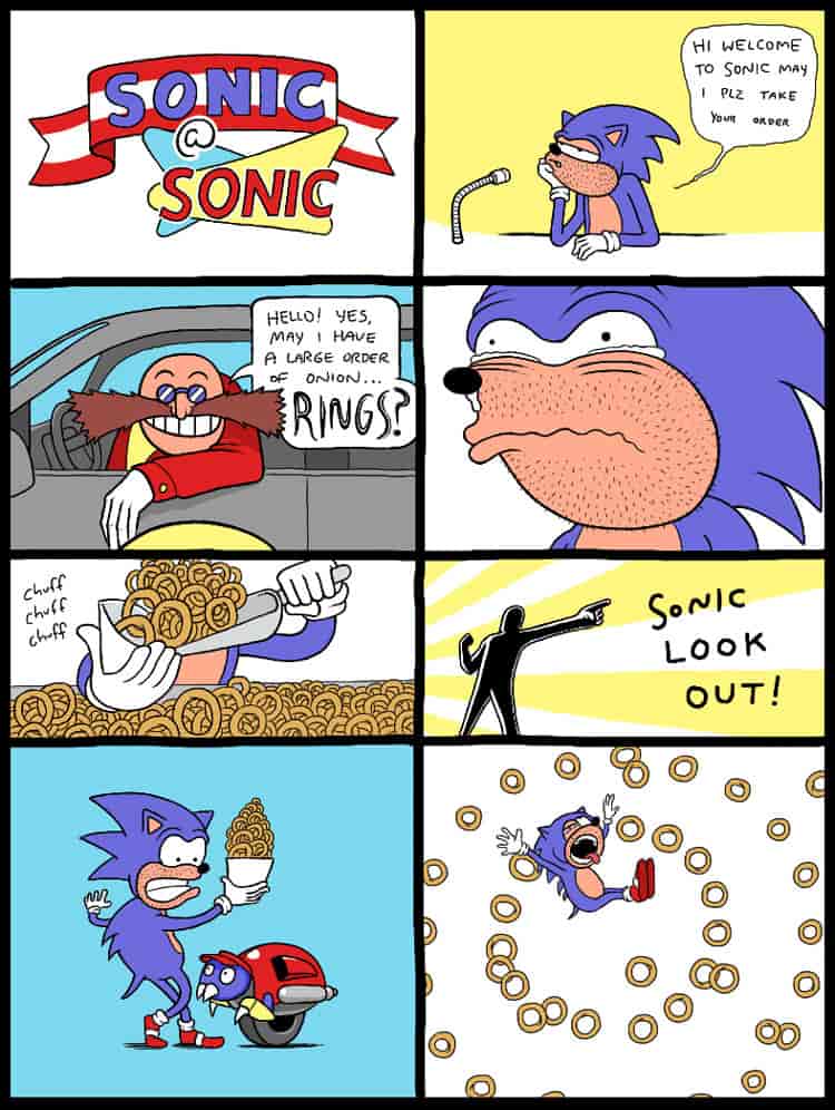 Sonic travaille au fast food