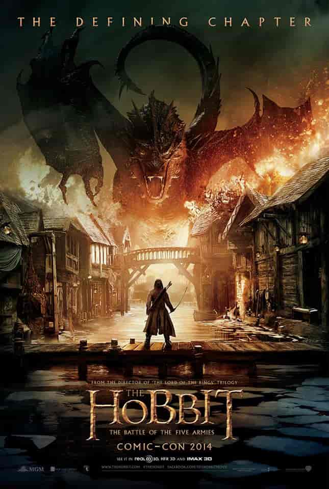 1 ere affiche pour le Hobbit : la bataille des cinq armées.