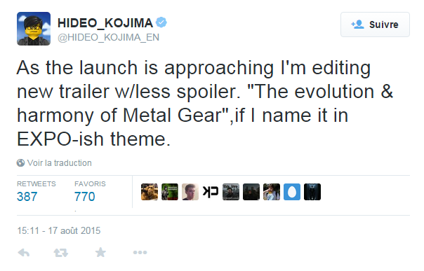 Kojima s'occupe d'un nouveau trailer ! 