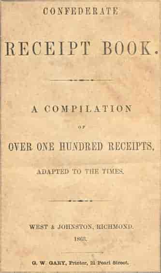 Livre cuisine de l'Armée des États confédérés (1868)