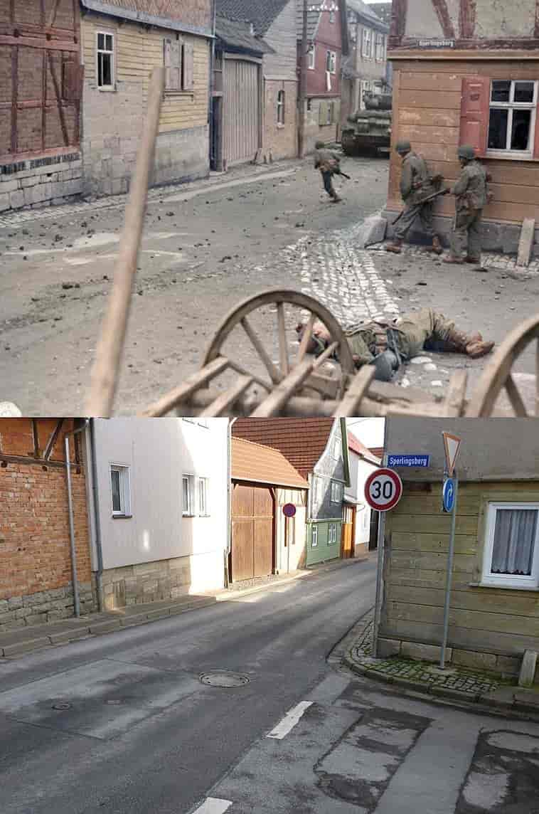 La même rue avec 71 ans de différence