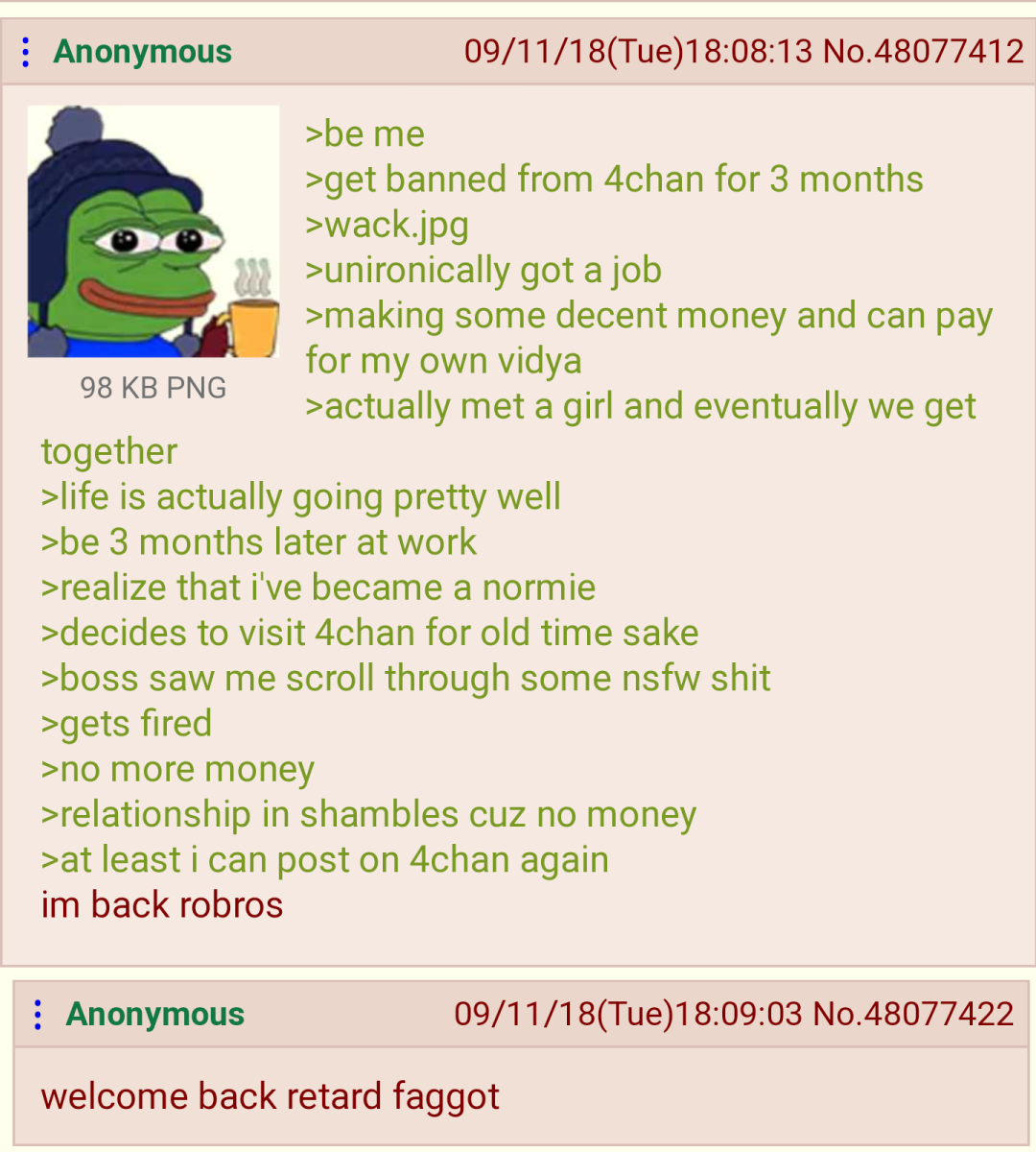 Anon gets banned from 4chan