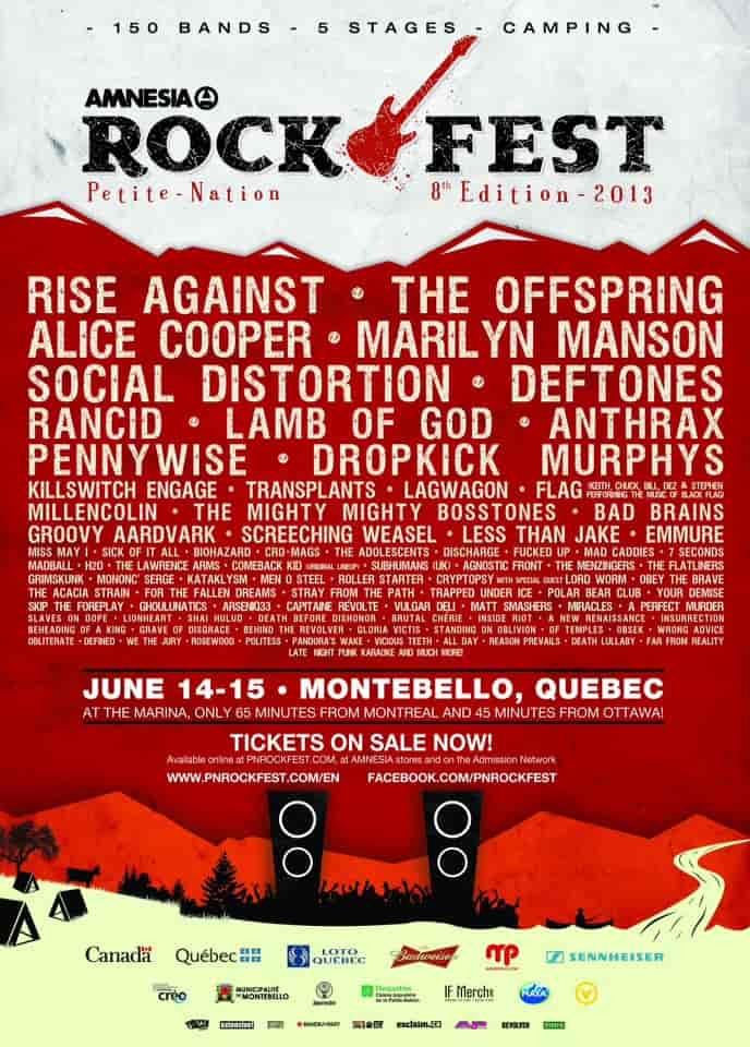 Festival Amnesia Rockfest 2013 au Québec.
