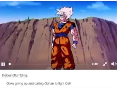 Goku a besoin d'aide dans son combat contre Cell.