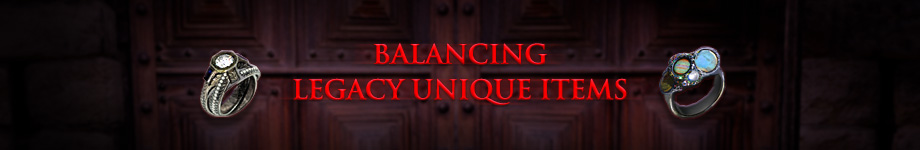 Ré-équilibrage des items uniques (legacy)