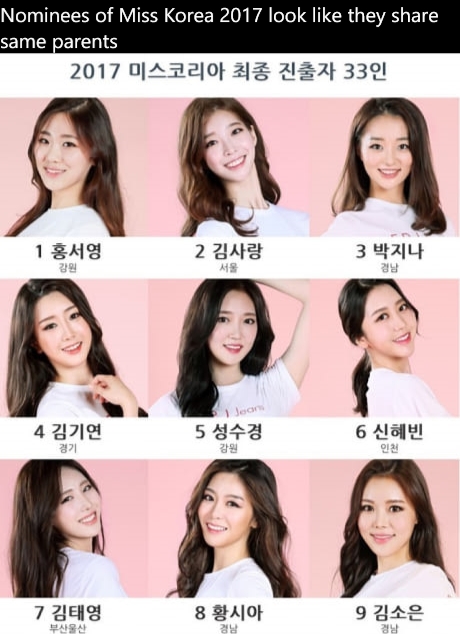 Les nominés pour miss Corée 2017 sont...
