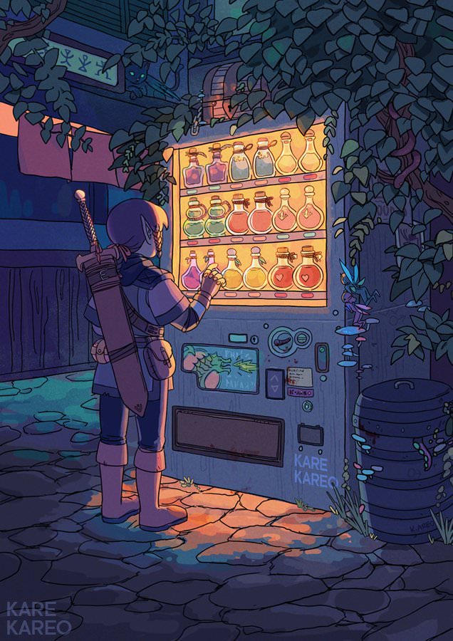 "Potions and elixirs 'round the corner vending machine" par Kamille A. 