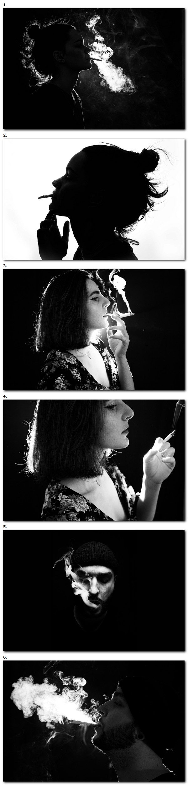 Portrait sur le thème de la fumée