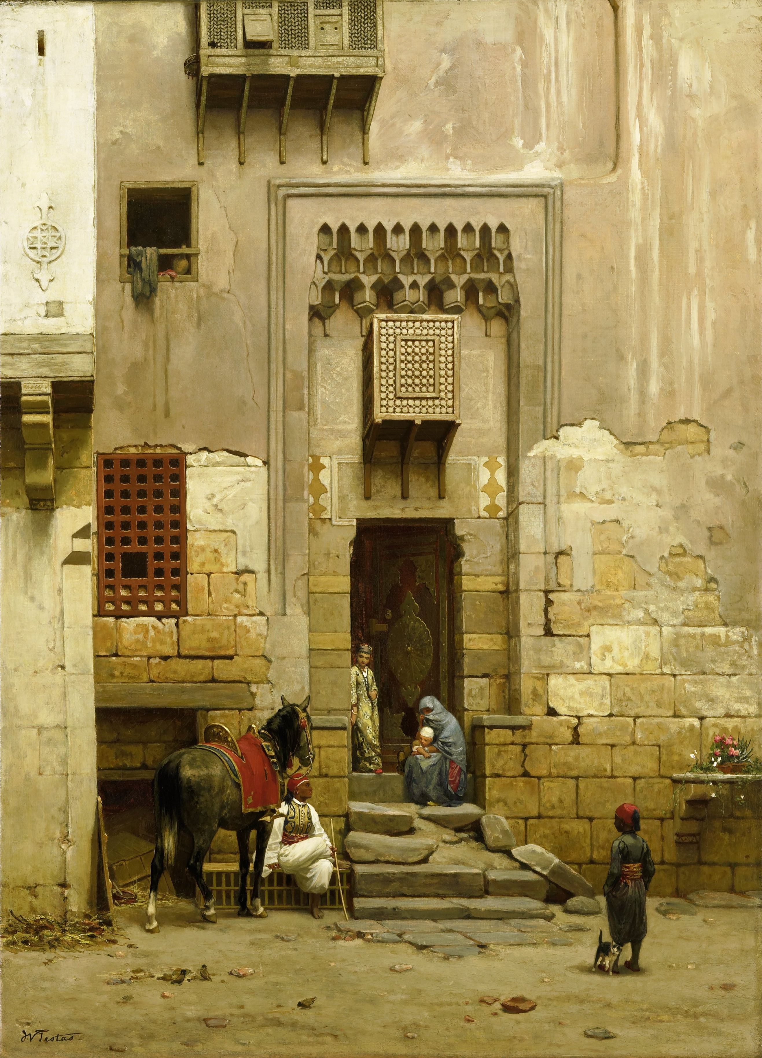 Willem de Famars Testas (1868-1881) | Cour d'une maison au Caire