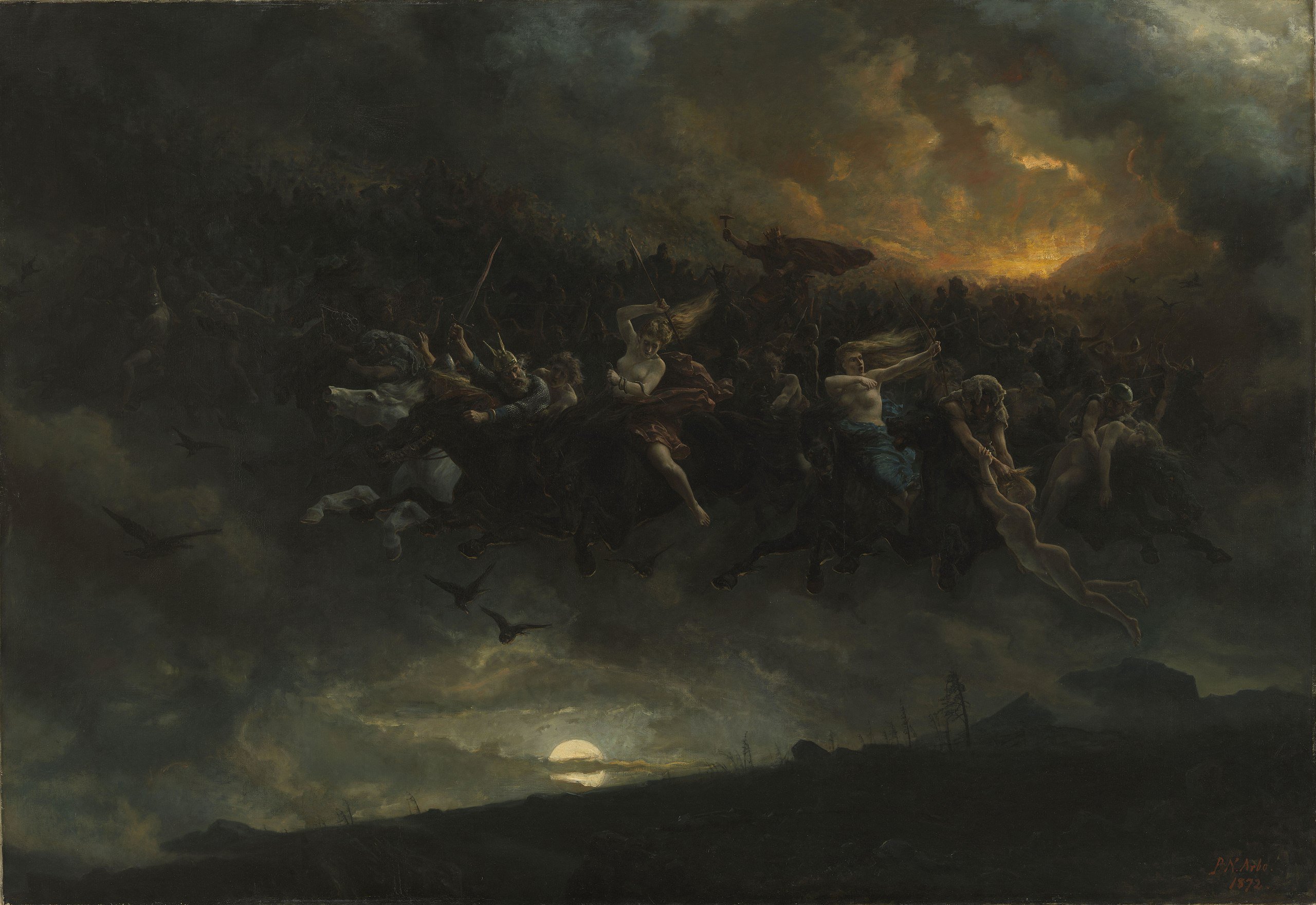Peter Nicolai Arbo | The wild Hunt of Odin | 1872