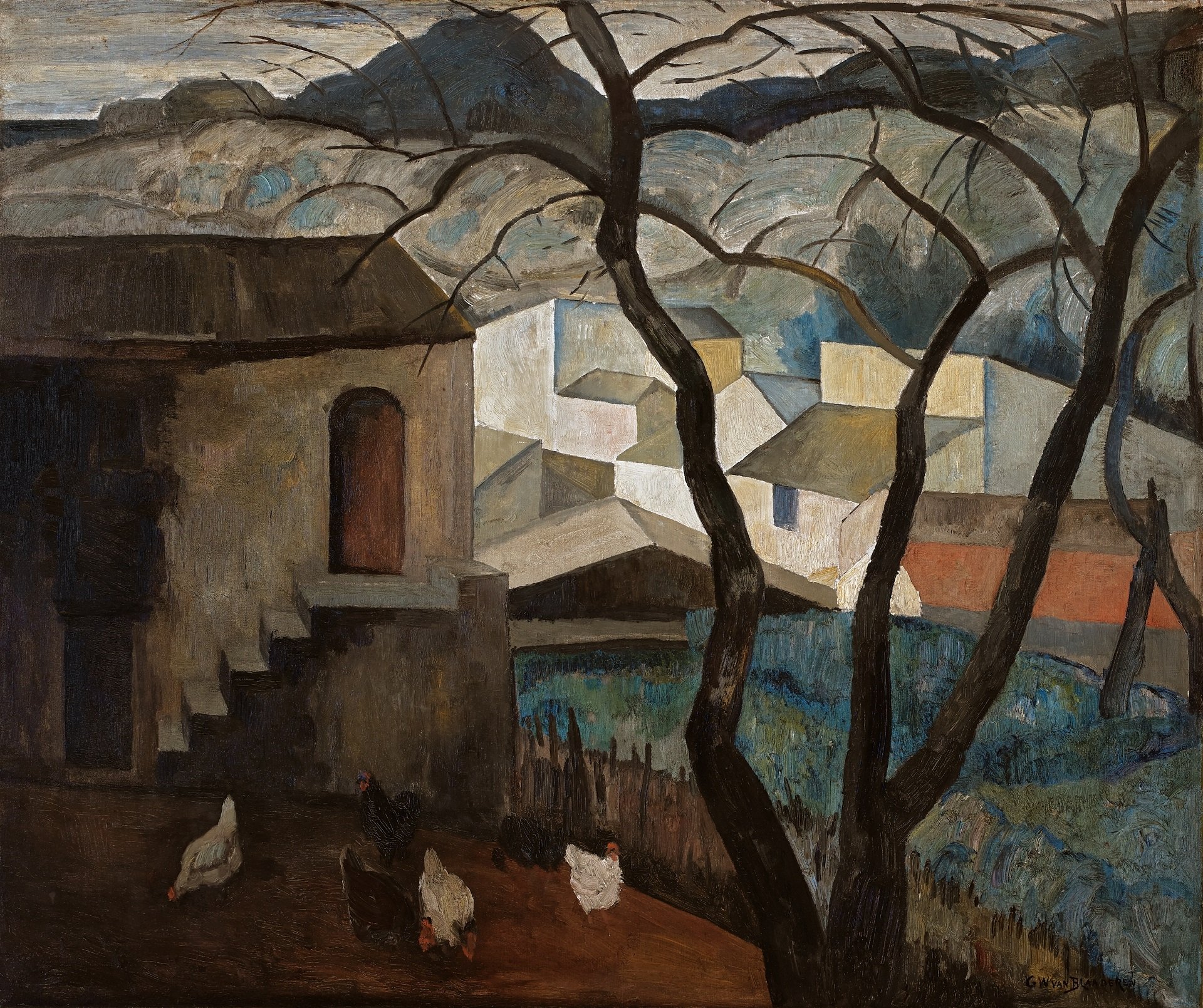 Gerrit van Blaaderen | House with chicken | 1924