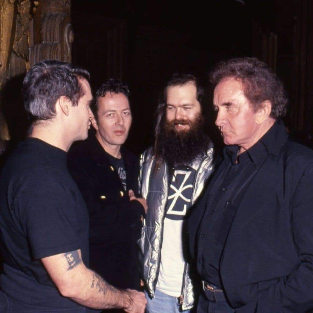 Henry Rollins, Joe Strummer, Rick Rubin et Johnny Cash. Los Angeles en 1995
