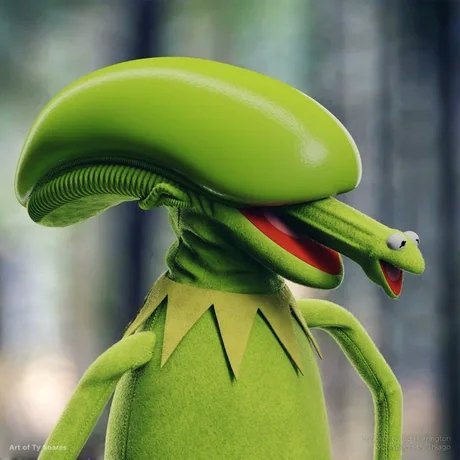 Kermit le Xénomorphe. Dans l'espace, personnes ne vous entendra rigoler.