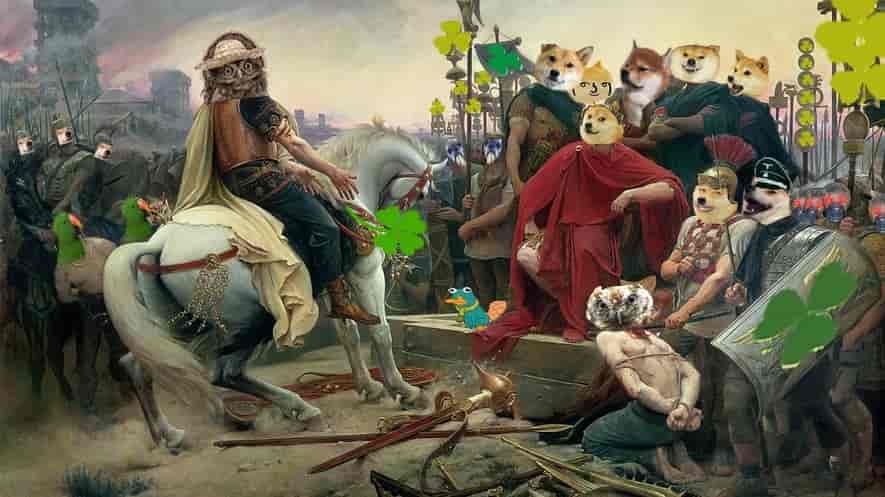 Birbintorix jetant ses armes et son trèfle aux pieds de Dogus César.