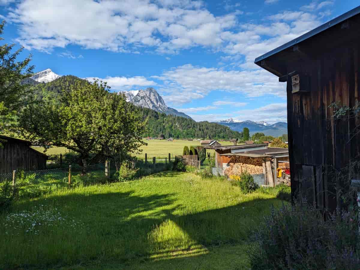 Week end dans les Alpes Allemandes, vue sur le Zugspitze et par chance il ne pleut pas !