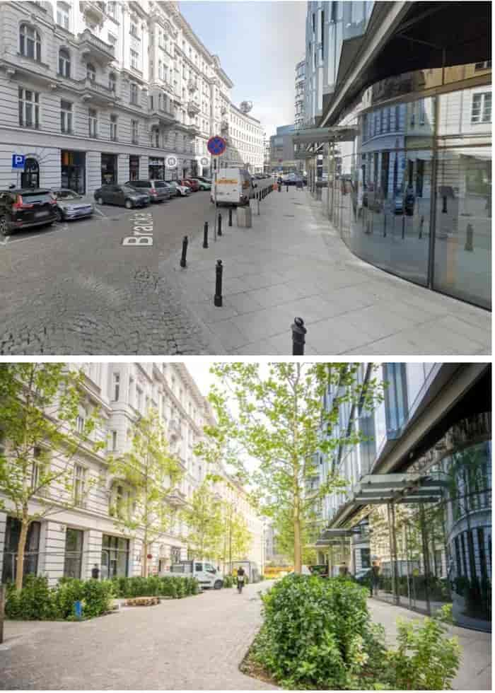 Rue de Varsovie avant / après