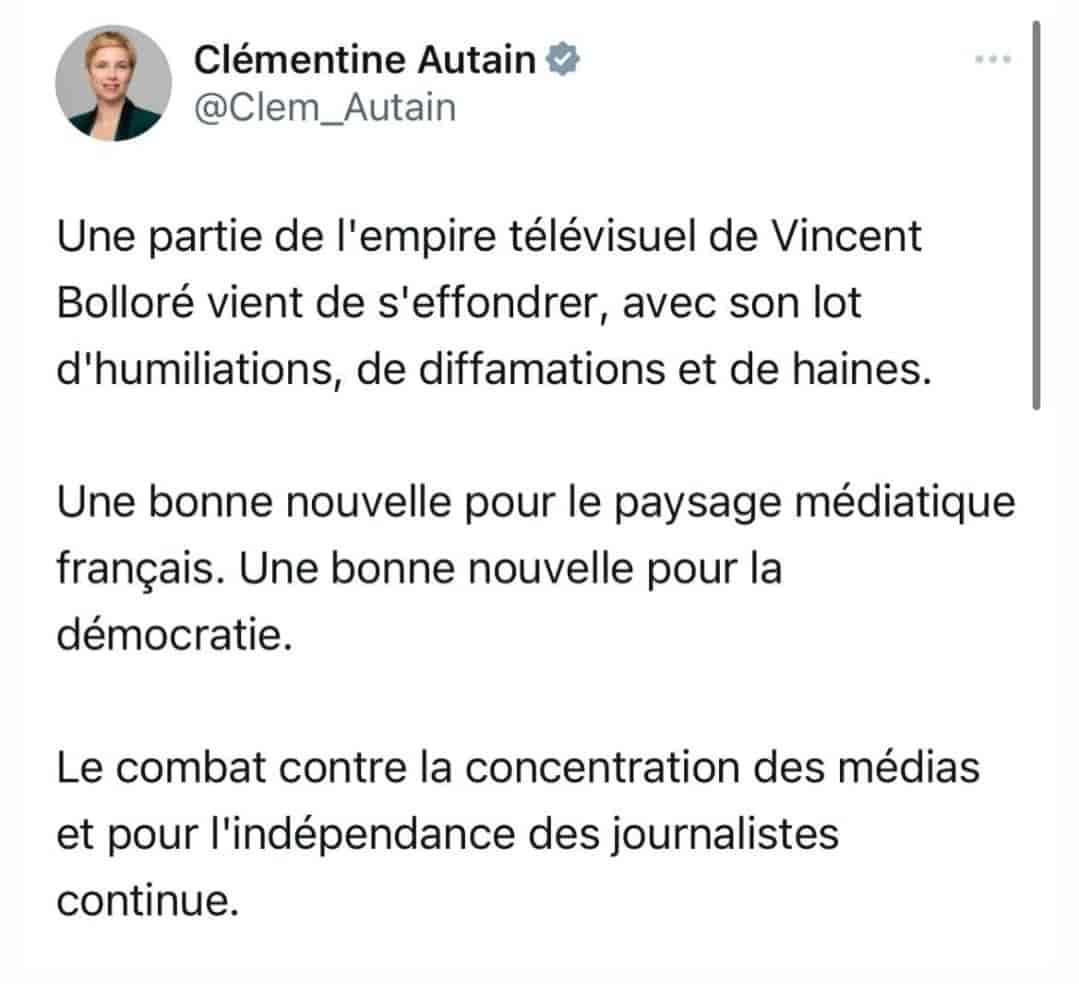 Nous allons combattre les médias qui ne collent pas à notre vision du paysage médiatique français, au nom de l'indépendance journalistique et de la démocratie !