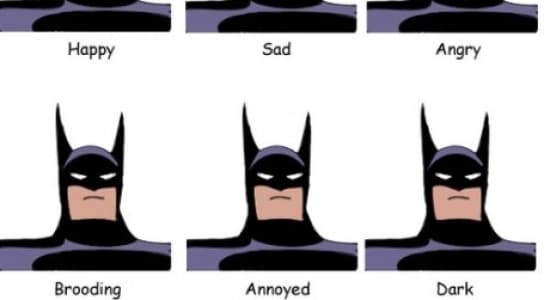 The many moods of Batman.