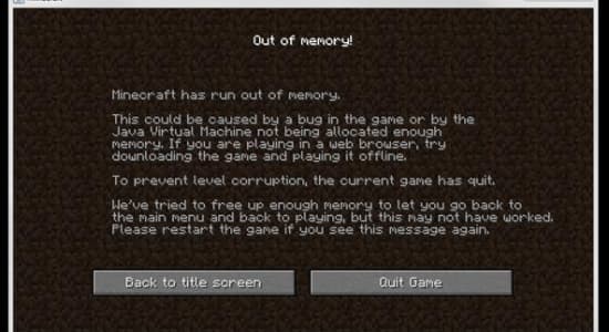 Probleme minecraft out of memory