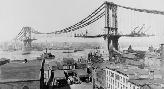 Construction du Pont de Manhattan - 1909