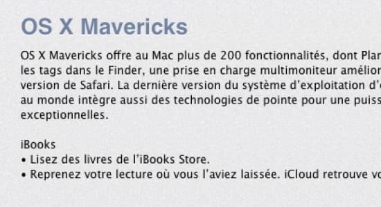OS X Mavericks 10.9 est gratuit pour tous