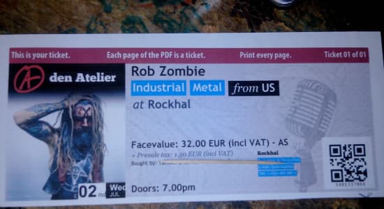 Et de 2. Rob Zombie @Rockhal - Luxembourg