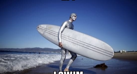 Silver Surfer swimming