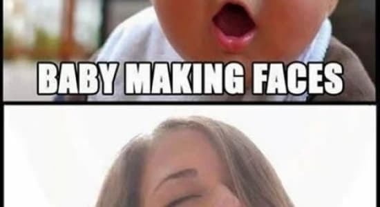 Baby making faces