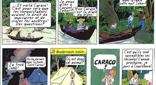 Tintin et son guide Caraco