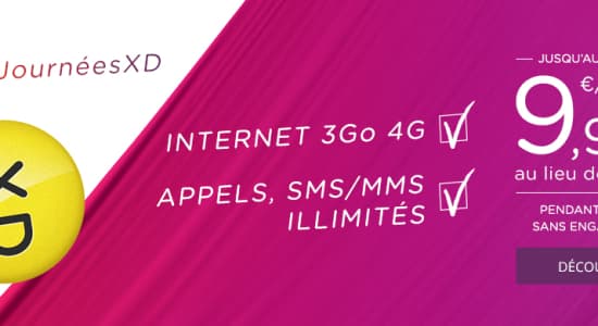 Forfait Virgin 4G appels/sms/mms illimités à 9,99€