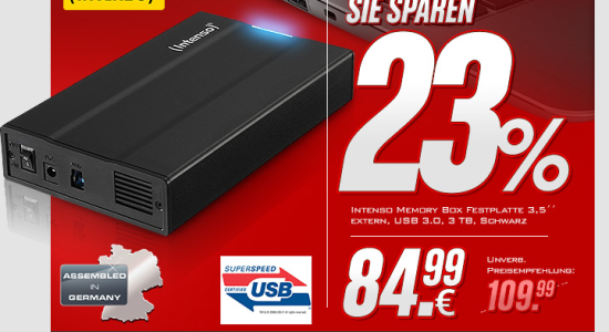 Disque Dur Externe Intenso 3,5&quot; 3 To
