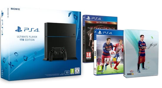 PS4 1To + Fifa 16 + Metal Gear Solid V = 399€ ! 