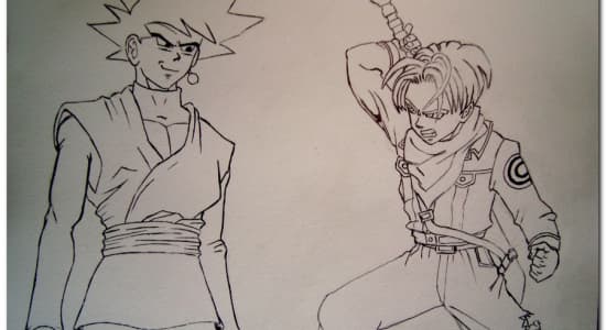 Black Goku et Mirai Trunks