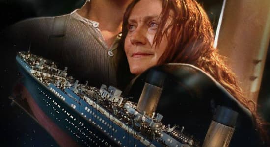 François Dicaprio et Penelope Winslet dans Titanic