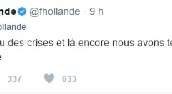 Un des derniers tweet de Hollande comme président.