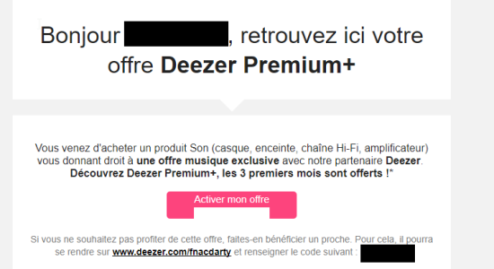 Code Promos Deezer Premium+ 3mois gratuit