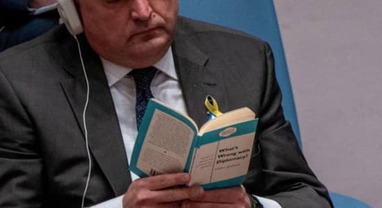 Diplomate Ukrainien pendant un discours russe aux nation unies