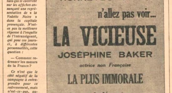 Propagande contre Josephine Baker en 1934