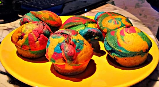 Rainbow muffins