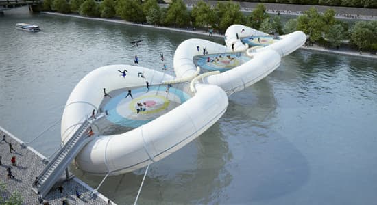 Concept de trampoline sur la Seine...