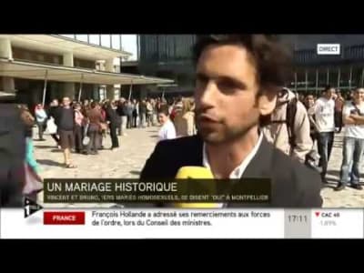1er mariage homosexuel : incident en direct sur i Télé