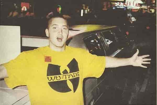 Just Eminem wearing a Wu-Tan shirt