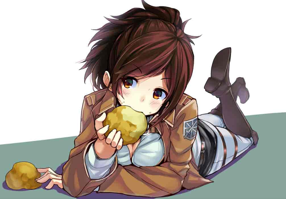 Sasha eat potatoes 